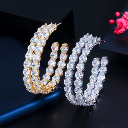 Iced Out Hoop Earrings 