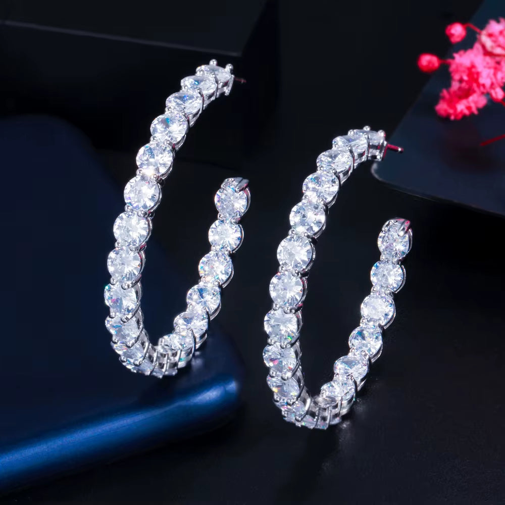 Iced Out Hoop Earrings 