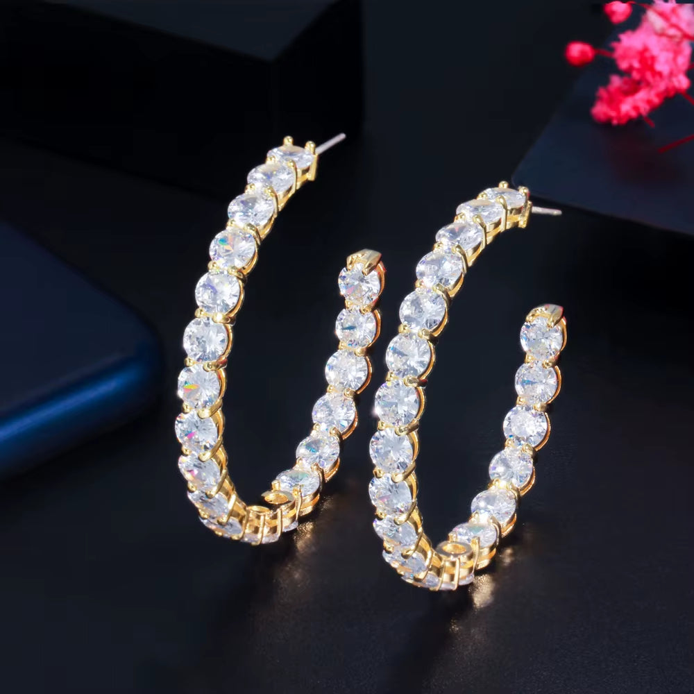 Iced Out Hoop Earrings 
